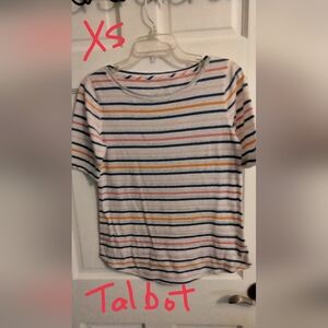 Talbots Women's Short Sleeve Tee - Multicolor Stripes